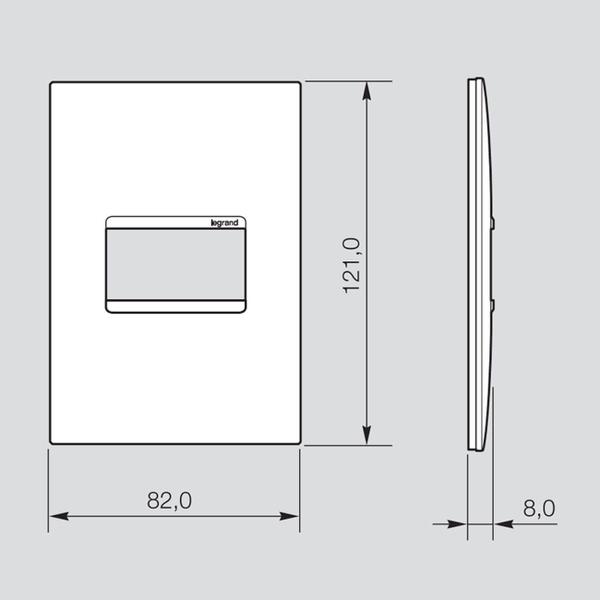 Imagem de Kit Completo Interruptor Simples com LED Azul Placa e Suporte 4x2 Legrand PIAL Plus+