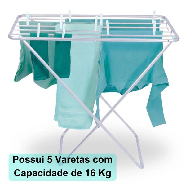 Imagem de Kit Completo Lavanderia Varal 88 Cm + Uma Pequena Cesta + 60 Grampos + Protetores de Varal  Mor 