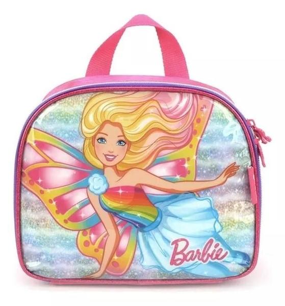 Imagem de Kit Completo Mochila Escolar Barbie Fada Princesas Rodinhas