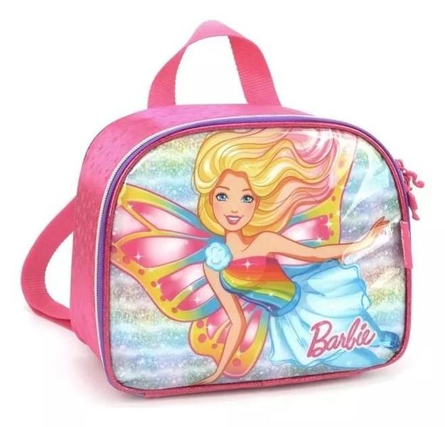 Imagem de Kit Completo Mochila Escolar Barbie Fada Princesas Rodinhas