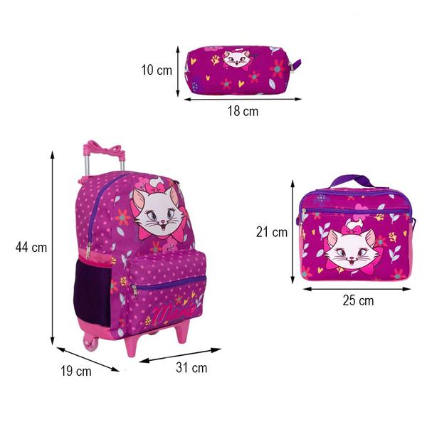 Imagem de Kit Completo Mochila infantil Escolar de Rodinhas Marie