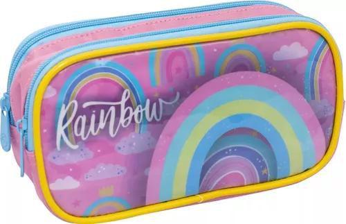 Imagem de Kit Completo Mochila Rodinhas Infantil Rainbow Arco-íris G