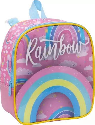 Imagem de Kit Completo Mochila Rodinhas Infantil Rainbow Arco-íris G