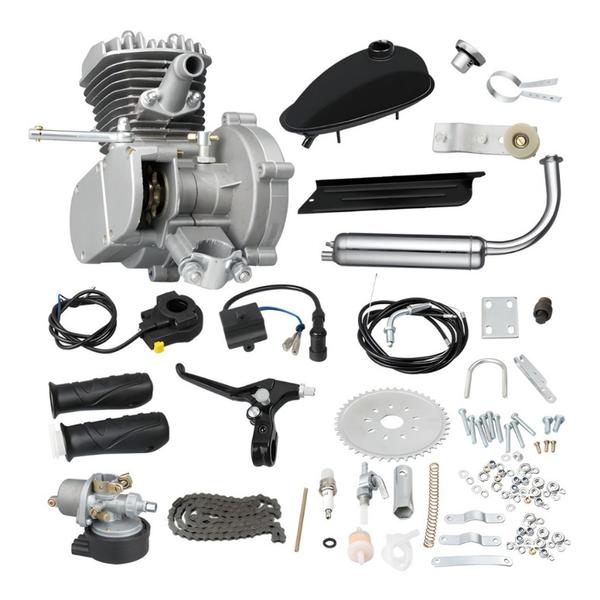 Imagem de Kit Completo Motor de Bicicleta Motorizada 100cc 2 Tempos