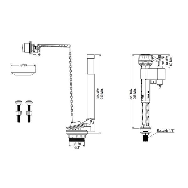 Kit Completo para Caixas Acopladas Convencional Lateral Censi Imagem de Kit Completo para Caixas Acopladas Convencional Lateral Censi