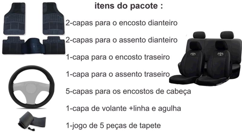 Imagem de Kit Completo para Corolla Cross 19-24 com Capas e Tapete de Couro