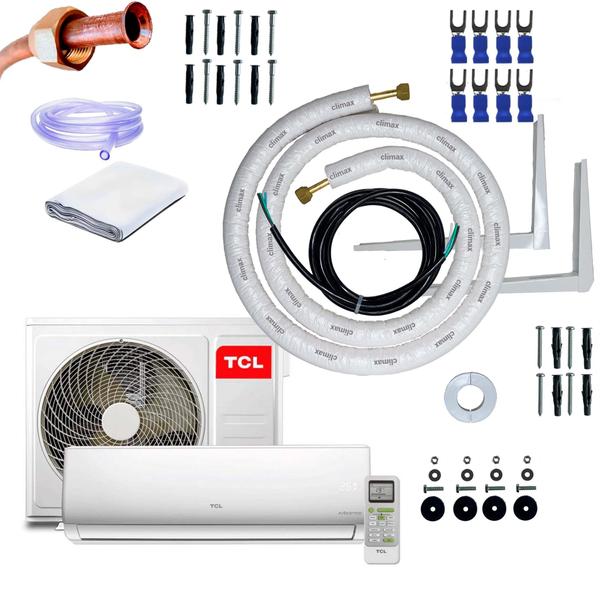 Imagem de Kit Completo Para Instalação Ar condicionado TCL Elite Series A1 split frio 9000 BTU branco 220V TAC 3 Metros C/ Suporte