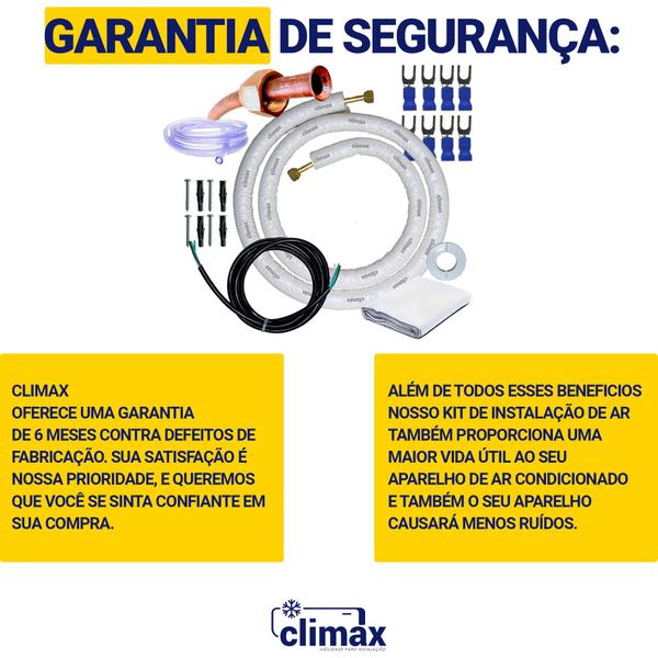 Imagem de Kit completo para instalação de ar condicionado normal 7000 9000 btus split inverter 9000 12000 btus 100% cobre 2 metro