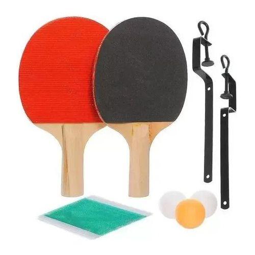 Imagem de Kit Completo Ping-pong Raquetes Bolinha Rede Tênis De Mesa