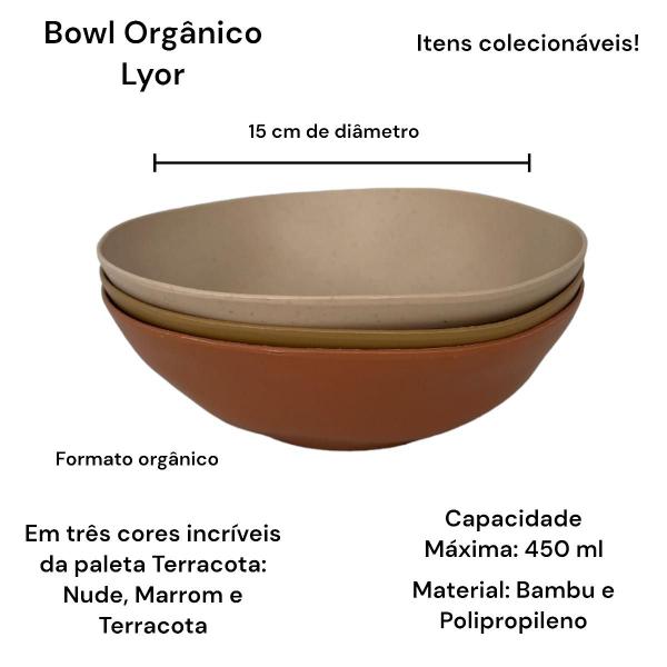 Imagem de Kit Completo Pratos Bowl Copos Orgânico Terracota Bambu e PP