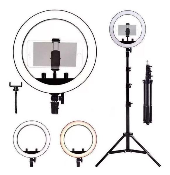 Imagem de Kit Completo Ring Light Com Tripé Dimmer Youtuber Selfie PrO 2M