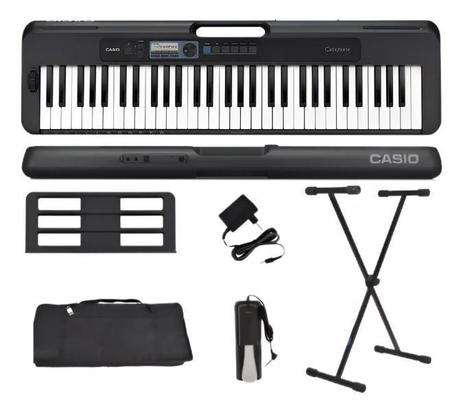 Imagem de Kit Completo Teclado Musical Casio Ct S300 Teclas Sensitiva