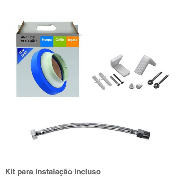 Imagem de Kit Completo Vaso Sanitário com Caixa Acoplada e Assento Gap Branco Roca