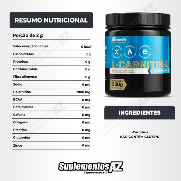 Imagem de Kit Complexo B 120 Caps + L-Carnitina em Pó 200g Growth