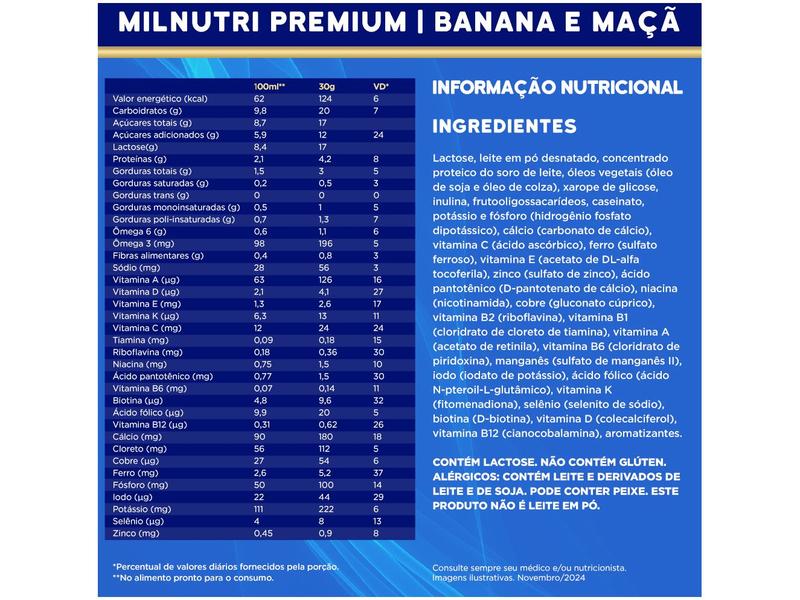 Imagem de Kit Composto Lácteo Milnutri Banana e Maçã