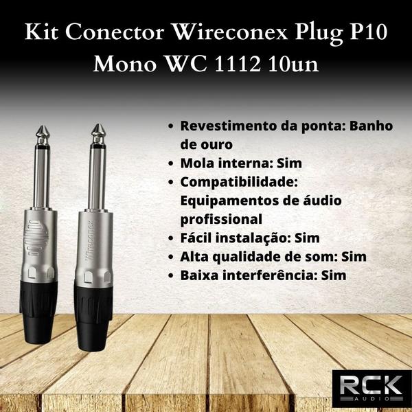 Imagem de Kit Conector Wireconex Plug P10 Mono WC 1112 10un*