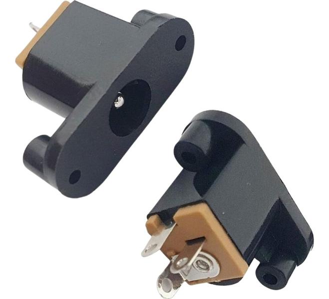 Imagem de Kit Conectores Jack J4 Fêmea Dc-018 e Plug Conector P4 Macho 2.1x5.5mm Fio Kit - 20 Peças