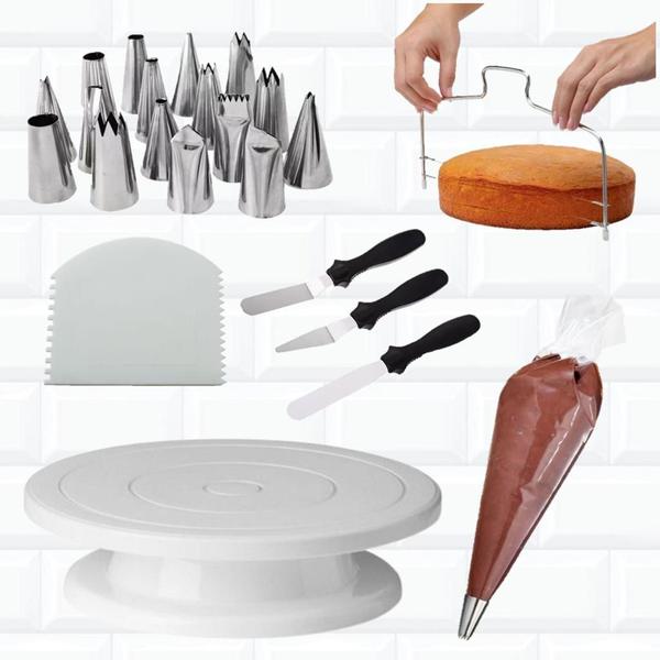 Kit Confeitaria Bailarina Sacos Cortador Nivelador Espátula - ISAMAR Imagem de Kit Confeitaria Bailarina Sacos Cortador Nivelador Espátula