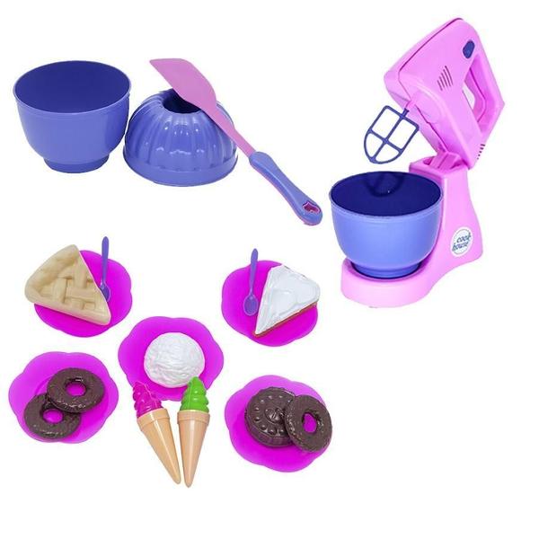 Kit Confeitaria Infantil Eletro Fogão Potes Batedeira 65Pç - Altimar Imagem de Kit Confeitaria Infantil Eletro Fogão Potes Batedeira 65Pç