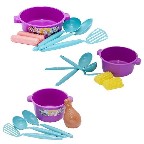 Imagem de Kit Confeitaria Infantil Eletro Fogão Potes Batedeira 65Pç