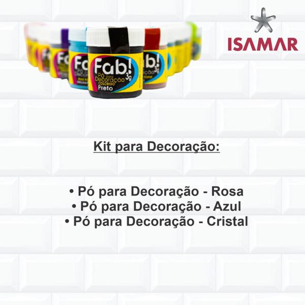 Imagem de Kit Confeitaria Pó Decoração Bolo Pérola Brilho Comestível