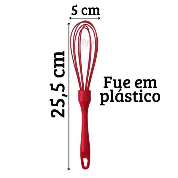 Imagem de Kit Confeiteiro em Silicone 3 Peças Fue Pincel Espátula Utensílios Cozinha Batedor de Clara Ovo