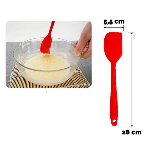 Kit Confeiteiro - Espátula, Forma Divisória e Fuet Vermelhos - Clink Imagem de Kit Confeiteiro - Espátula, Forma Divisória e Fuet Vermelhos