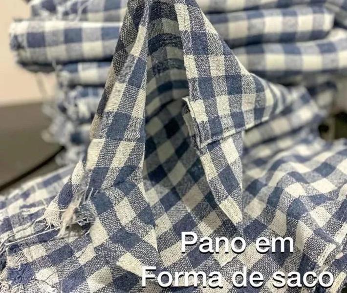 Imagem de Kit Conjunto 12 de panos de chão saco xadrez M para faxina/limpeza