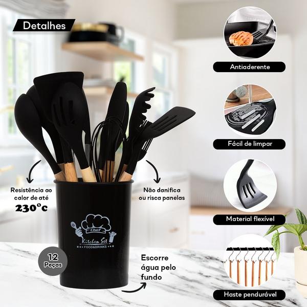 Imagem de Kit Conjunto 12 Peças Utensílios De Cozinha Antiaderente