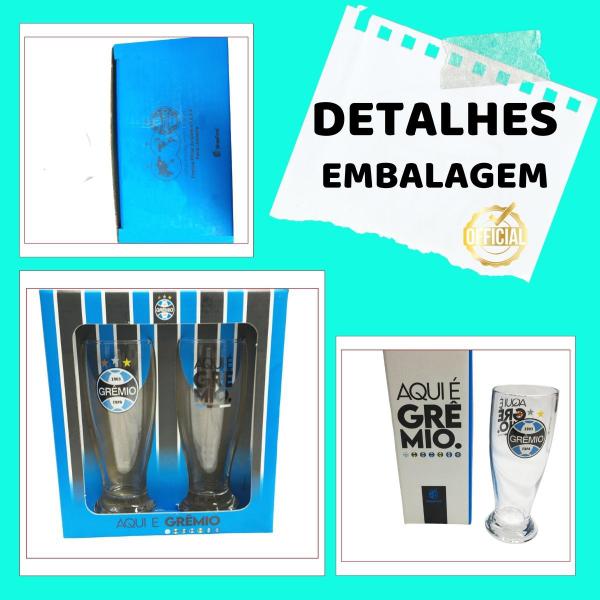 Imagem de Kit Conjunto 2 Copos Munich Tulipa Cerveja Chopp Bebidas Grêmio Oficial Selo Licenciado