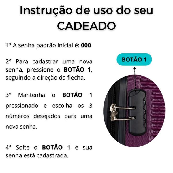 Imagem de Kit Conjunto 2 Malas de Viagem/Bordo Fibra C/rodas 360 P/PP