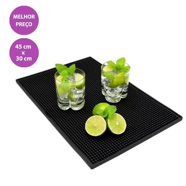 Imagem de Kit Conjunto 2 Tapete Bar Mat Escorredor Copo Barman 30X45