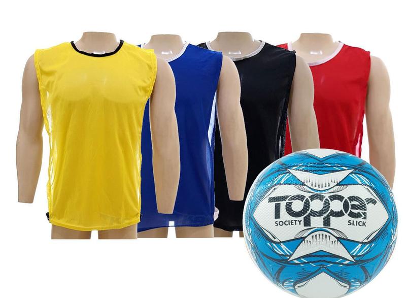 Imagem de Kit Conjunto 20 coletes treino c/ bola topper campo - TRB