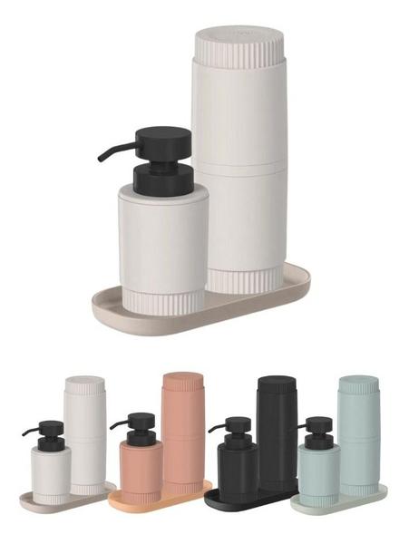 Kit Conjunto 3 Pçs Porta Escovas Sabonete Bandeja Dórica Ou Imagem de Kit Conjunto 3 Pçs Porta Escovas Sabonete Bandeja Dórica Ou