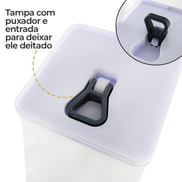 Imagem de Kit Conjunto 3 Potes Herméticos Organizador Resistente Dubai 5 Litros Branco