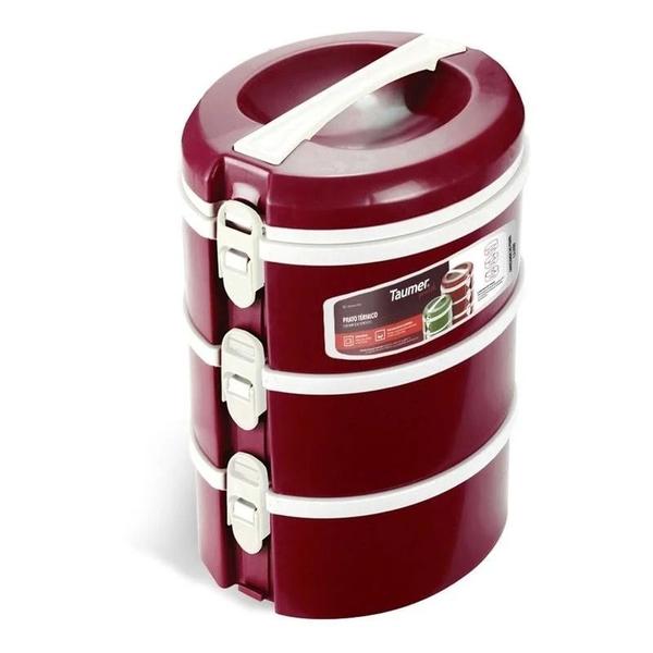 Kit Conjunto 3 Pratos Marmitas Térmicas Tampa Hermética Pratik 1 2 e 3 Divisórias Verde Bordô 1,5l - TAUMER Imagem de Kit Conjunto 3 Pratos Marmitas Térmicas Tampa Hermética Pratik 1 2 e 3 Divisórias Verde Bordô 1,5l