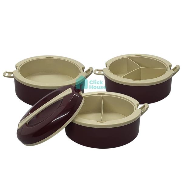 Kit Conjunto 3 Pratos Marmitas Térmicas Tampa Hermética Pratik 1 2 e 3 Divisórias Verde Bordô 1,5l - TAUMER Imagem de Kit Conjunto 3 Pratos Marmitas Térmicas Tampa Hermética Pratik 1 2 e 3 Divisórias Verde Bordô 1,5l