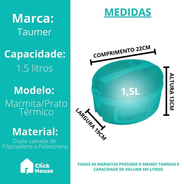 Kit Conjunto 5 Pratos Marmitas Térmicas Tampa Hermética Pratik 1 2 e 3 Divisórias Verde Bordô 1,5l - TAUMER Imagem de Kit Conjunto 5 Pratos Marmitas Térmicas Tampa Hermética Pratik 1 2 e 3 Divisórias Verde Bordô 1,5l