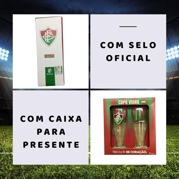 Imagem de Kit Conjunto 6 Copos Munich Tulipa Cerveja Chopp Bebidas Time Fluminense Oficial Selo Licenciado