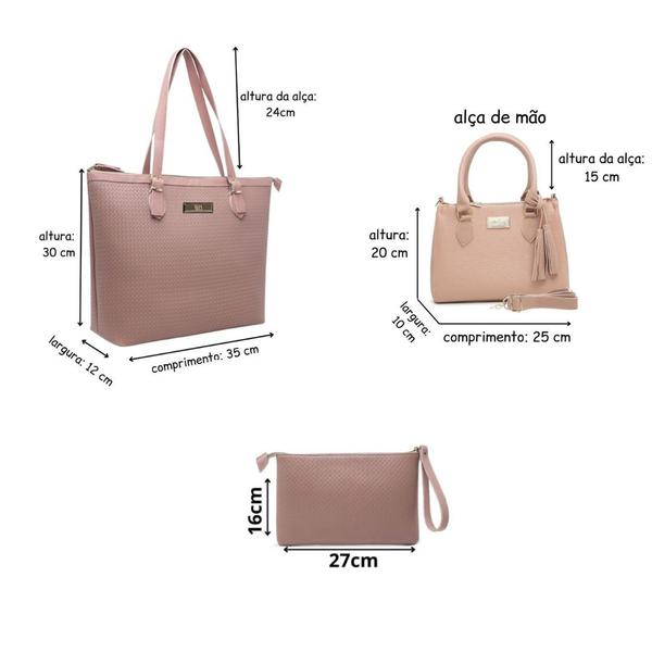 Imagem de Kit Conjunto Bolsas Feminina Pç Lindas Willibags