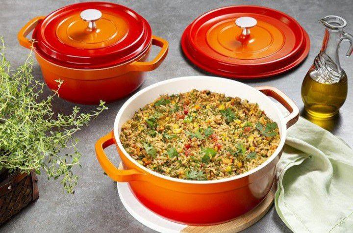 Kit Conjunto Caçarola Hercules Revestimento Ceramico Indução Laranja 3L + 3L + 3L Imagem de Kit Conjunto Caçarola Hercules Revestimento Ceramico Indução Laranja 3L + 3L + 3L