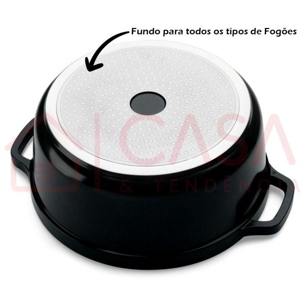 Imagem de Kit Conjunto Caçarola Hercules Revestimento Ceramico Indução Preto 2,4L + 4,3L