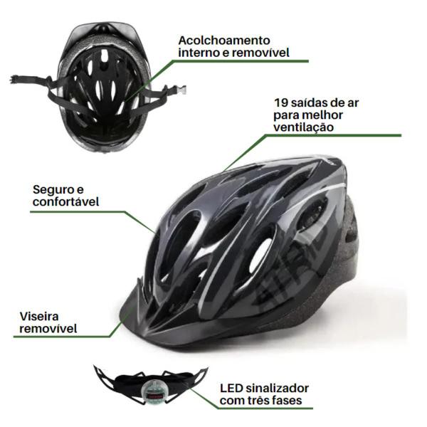 Imagem de Kit Conjunto Ciclismo Camisa Proteção UV e Bermuda em Gel + Capacete Ciclismo + Luvas Ciclismo + Óculos