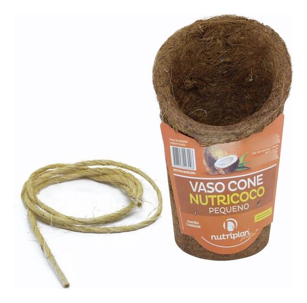 Imagem de KIT Conjunto com 12 Vasos Xaxim Fibra Coco Para Orquídeas Cone Sustentável 13x21 Nutriplast