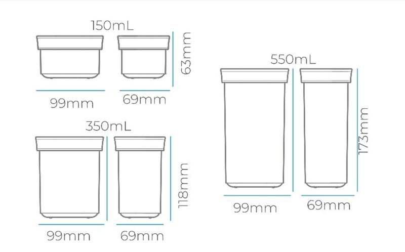 Imagem de Kit Conjunto Cozinha 9 Potes Herméticos de Acrílico para Mantimentos - Rosa