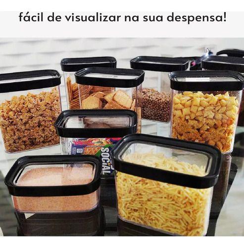 Imagem de Kit Conjunto Cozinha 9 Potes Herméticos Mantimentos Temperos