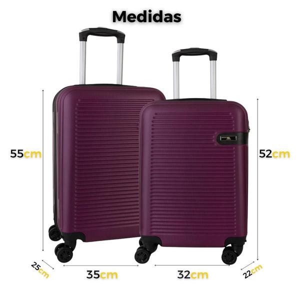 Imagem de Kit Conjunto De 2 Malas Viagem Para Bordo De Fibra Rígida - Rodas 360 Anac 10kg