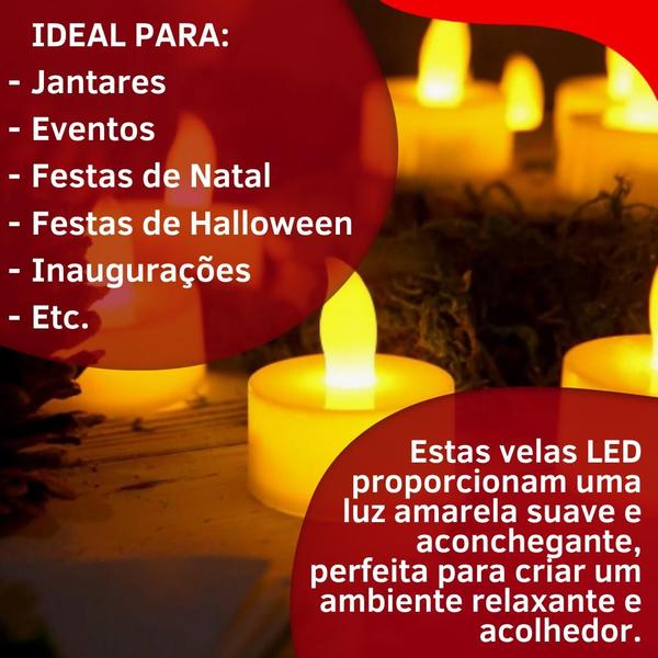 Imagem de Kit Conjunto De 24 Mini Vela Led Chama Enfeite De Natal