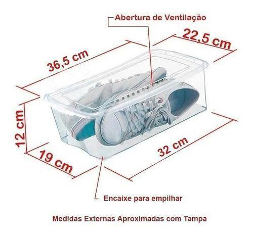 Kit Conjunto De Caixas Organizadoras Para Sapato Transparente Com Tampa 5 peças - vettra Imagem de Kit Conjunto De Caixas Organizadoras Para Sapato Transparente Com Tampa 5 peças