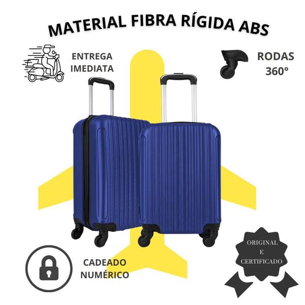 Imagem de Kit Conjunto de Malas de Viagens Para Bordo Fibra Rígida ABS 2un